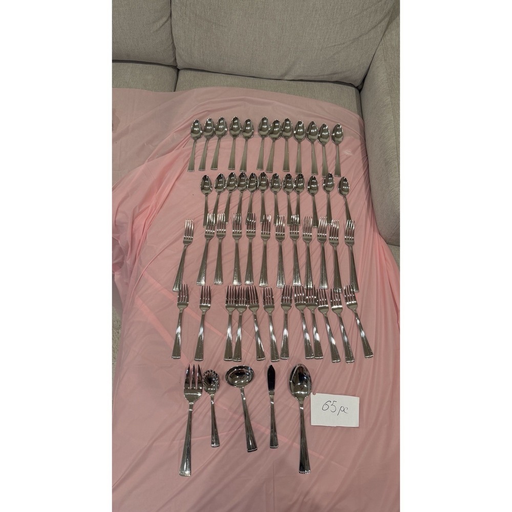 Reed & Barton 91 Pc Stainless Flatware Set Mixed Lot Silverware Serving